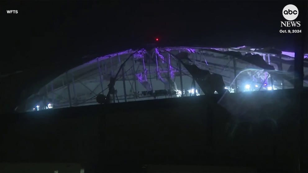 WATCH: Portion of Tropicana Field roof torn off