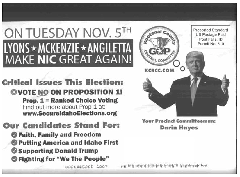 Election mailers stir conflict within Kootenai County GOP