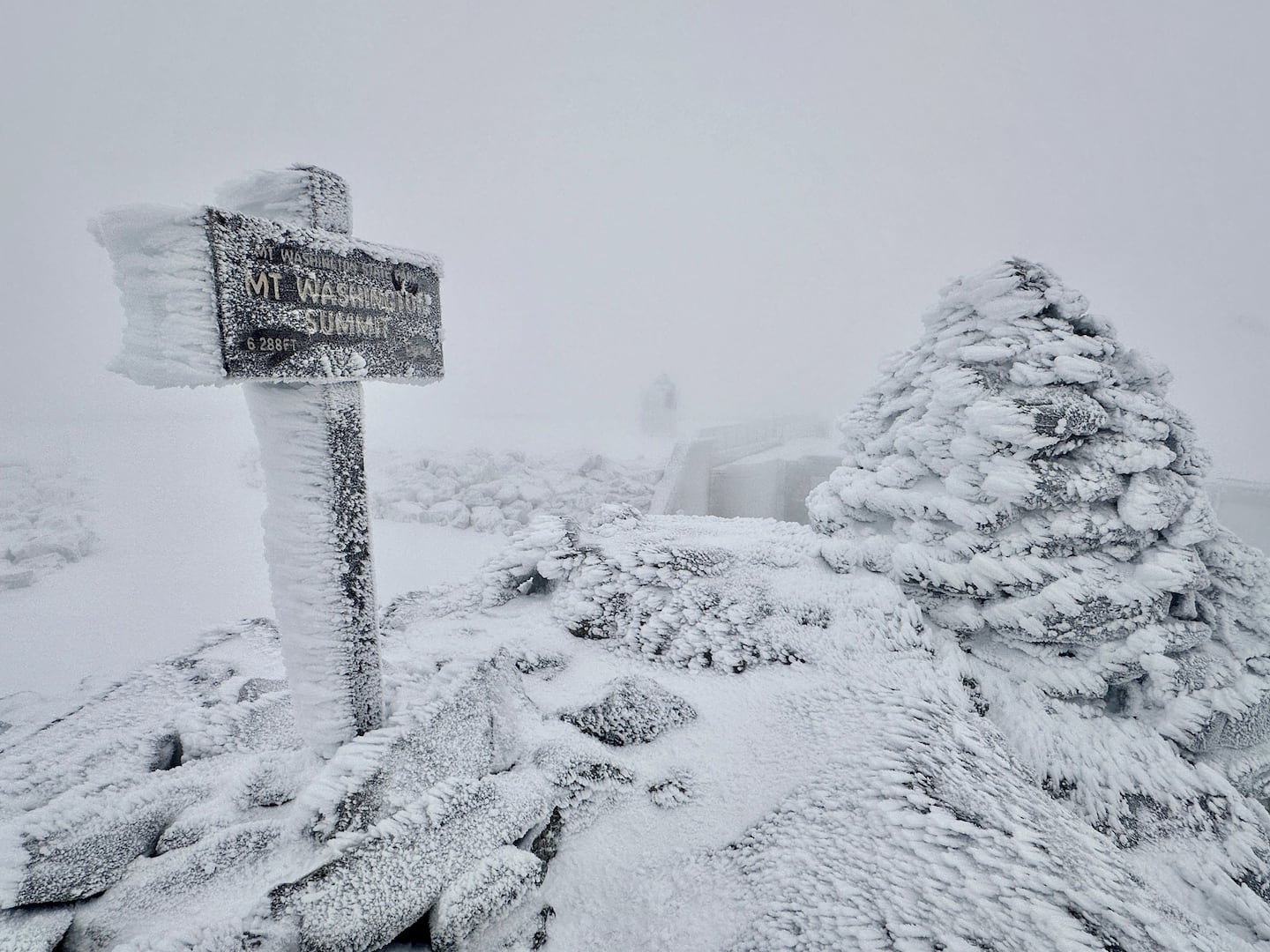 New Hampshire peak gets blanketed by several inches of the white stuff