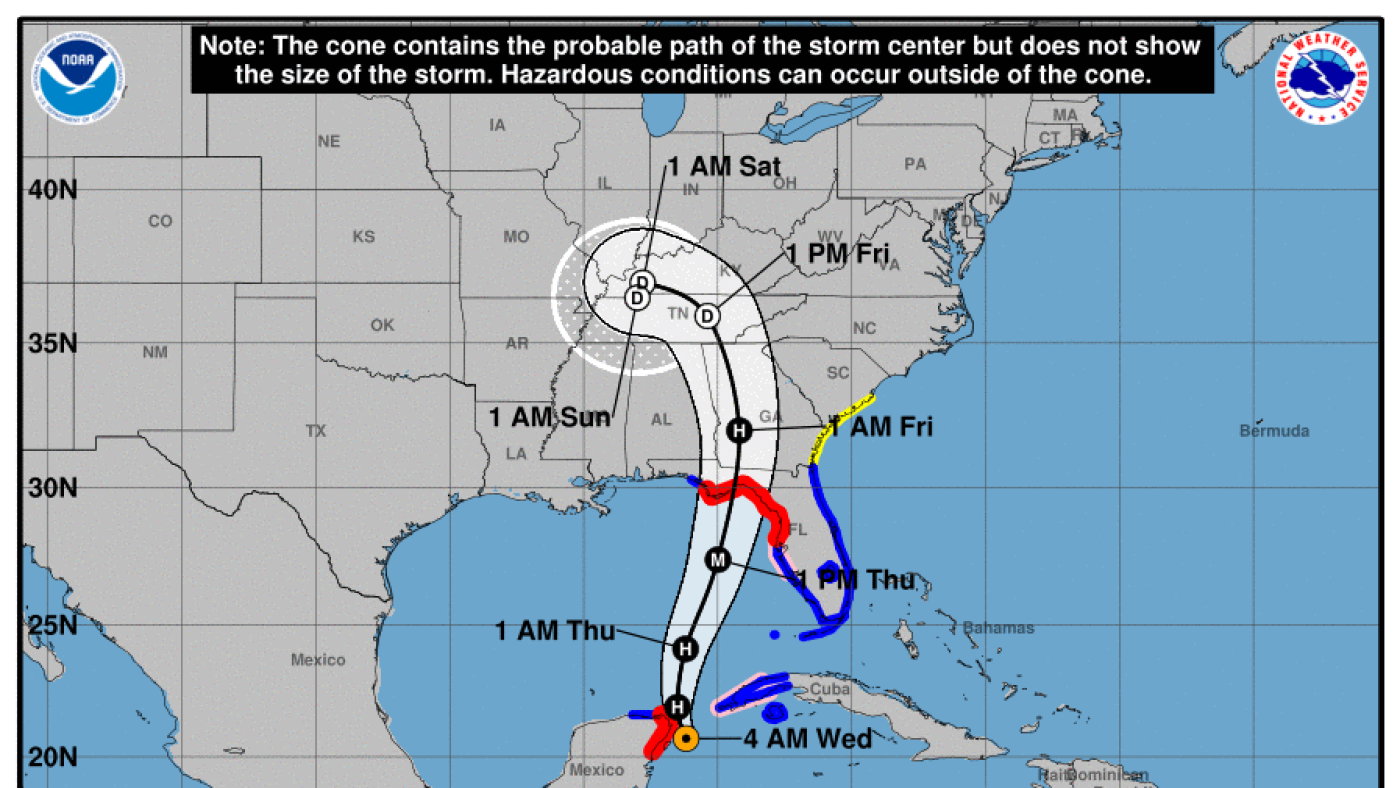 Tropical Storm Helene is forecast to become a major hurricane as it nears Florida