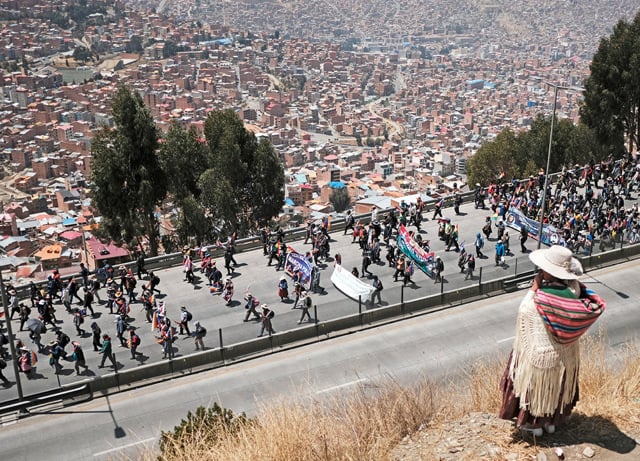 La marcia di Evo Morales