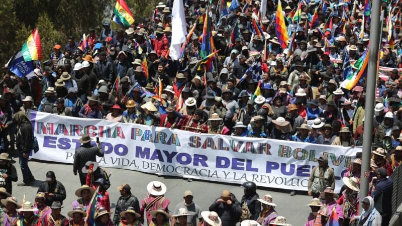 Marcha antigubernamental convocada por Evo Morales llega a La Paz