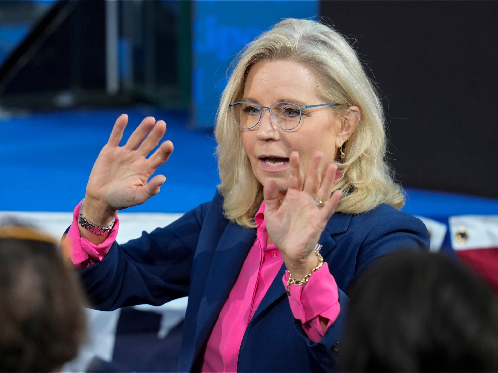 Liz Cheney campaigns with Harris and condemns Trump’s ‘depraved cruelty’