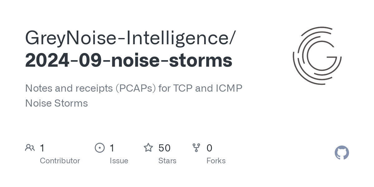 Notes and Receipts (PCAPs) for TCP and ICMP Noise Storms