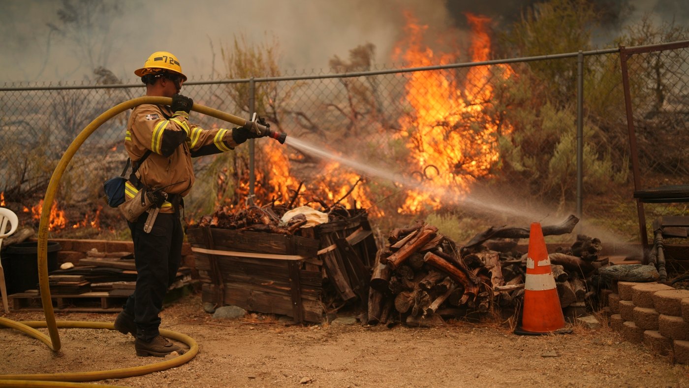 Firefighters gain ground on 3 huge Southern California blazes