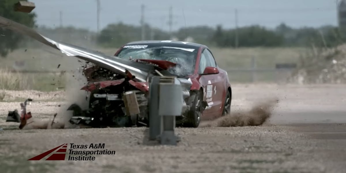 A crash test reveals EVs aren't stopped by guardrails, compared to gas engines