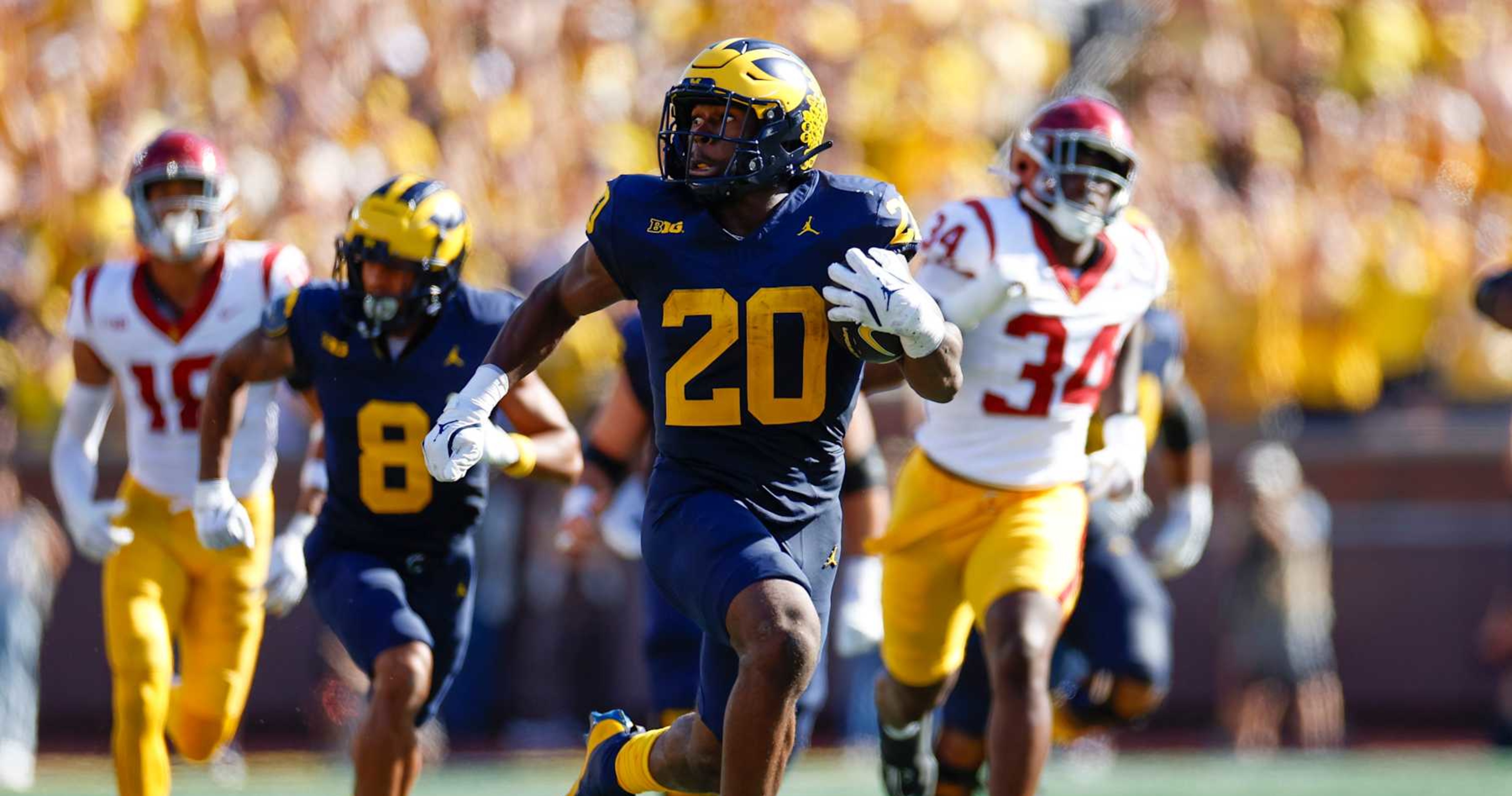 Orji, Sherrone Moore, No. 18 Michigan Upset No. 11 USC; Mullings Hailed by CFB Fans