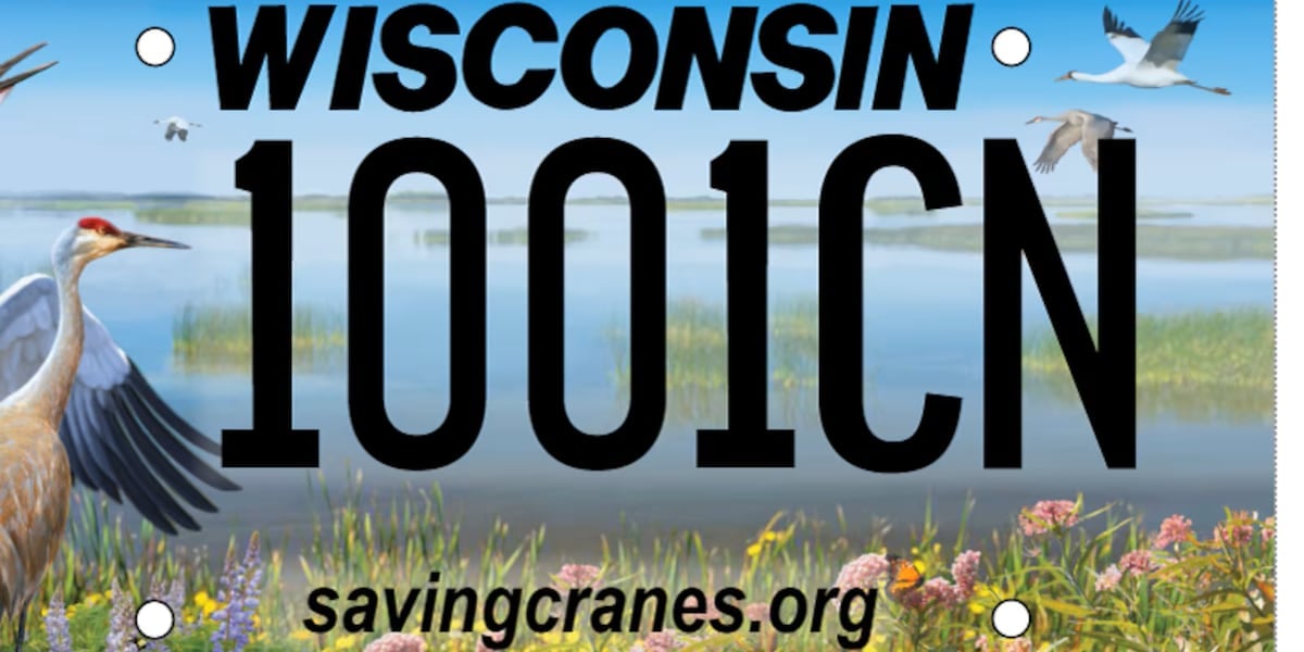 Wisconsin DMV launches new International Crane Foundation license plate