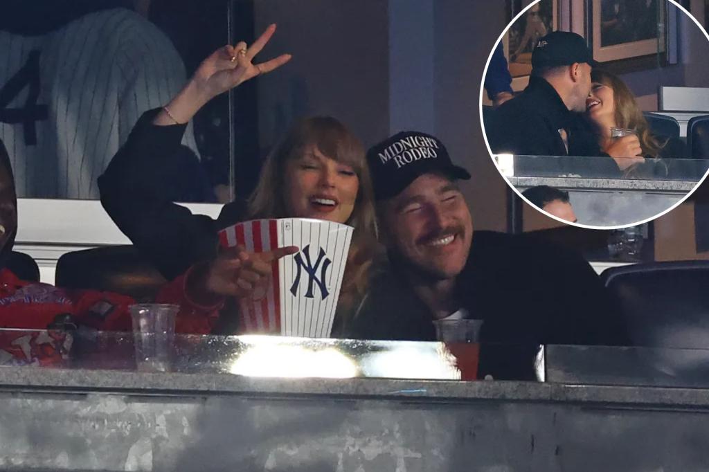 Travis Kelce had 'mixed feelings' while cuddling up with Taylor Swift at Yankees playoff game