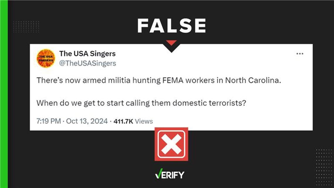 Armed militia hunting FEMA claims are false