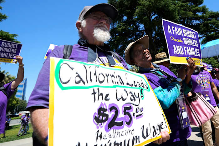 California health care workers get a pay bump under a new minimum wage law