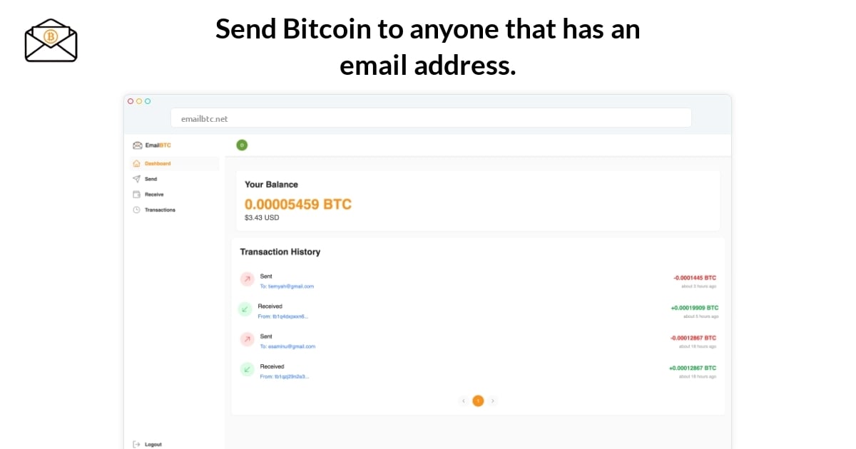 EmailBTC – A new way to send and receive Bitcoin using only email addresses