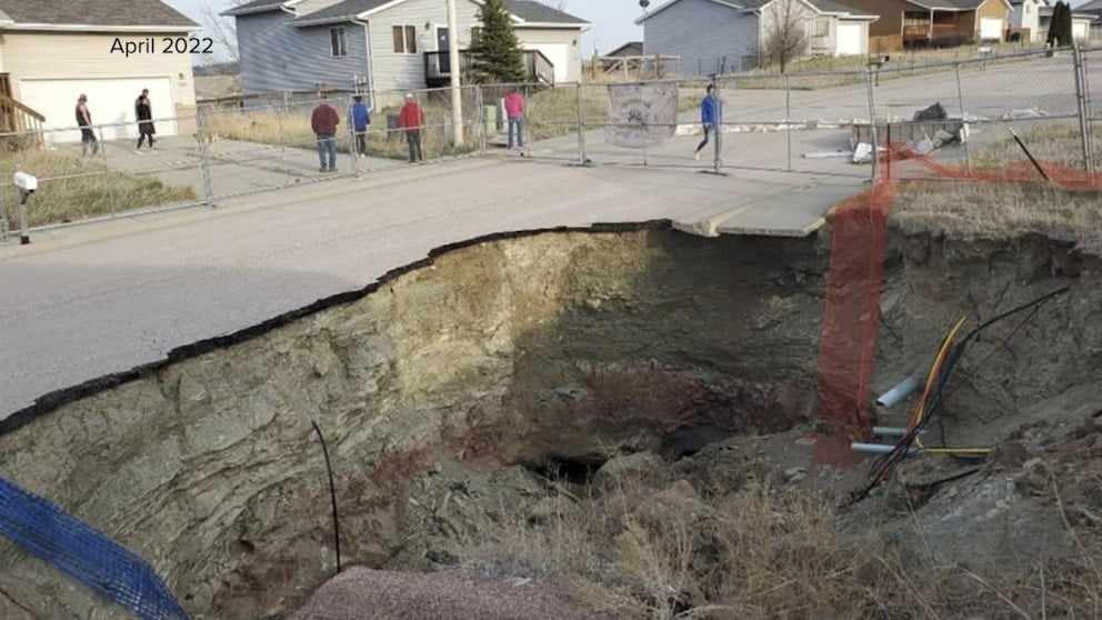 WATCH: Numerous sinkholes appear in in South Dakota neighborhood