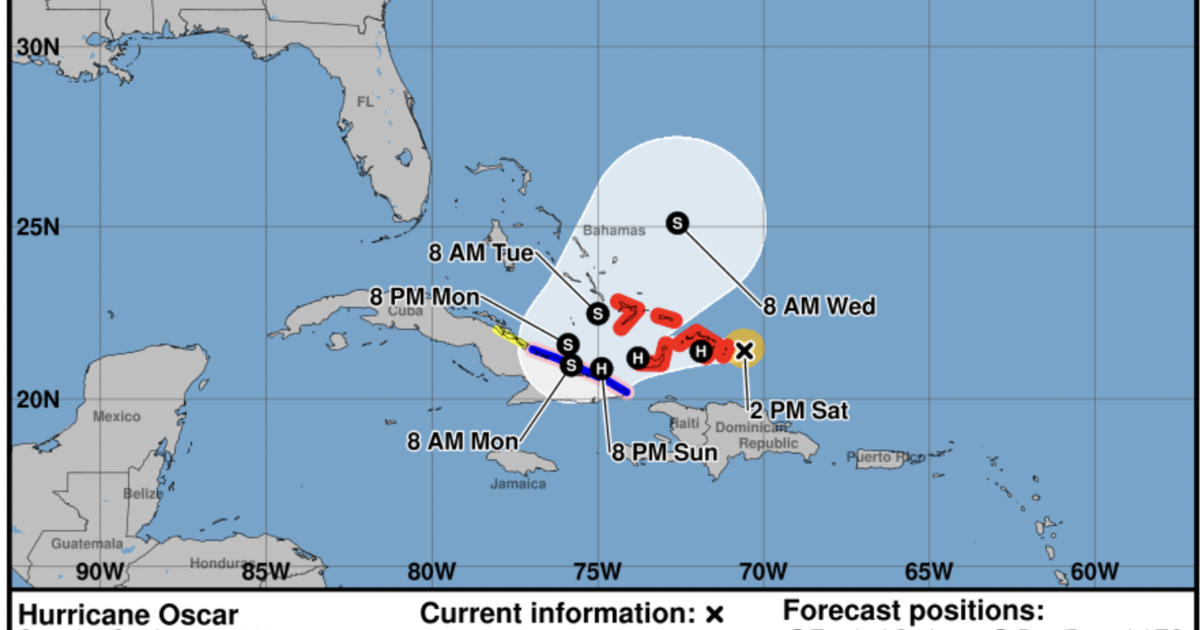 Hurricane Oscar forms off the Bahamas