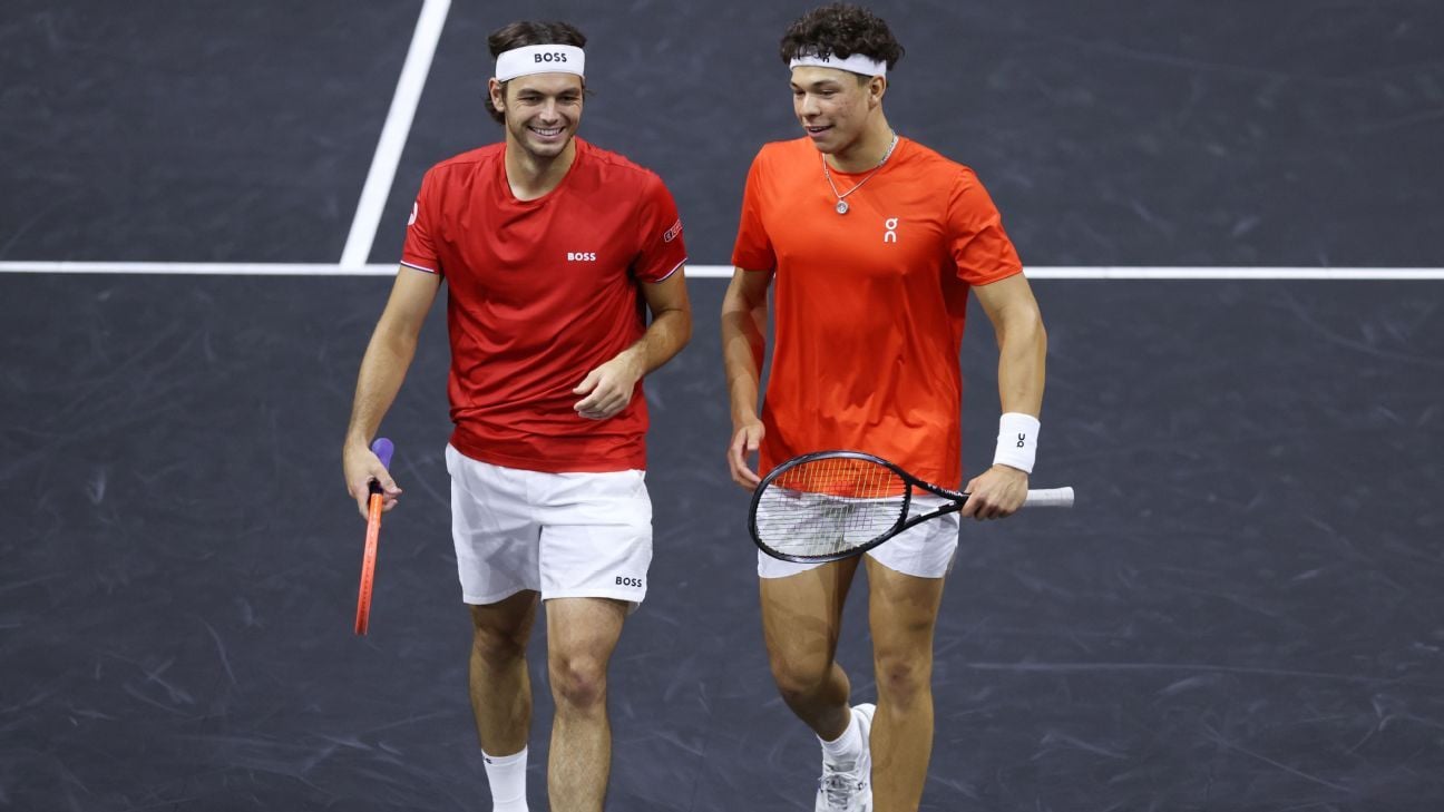 Laver Cup tied after Fritz, Shelton win in doubles