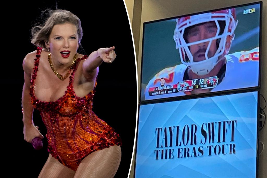 Taylor Swift's Miami Eras Tour stadium aired Chiefs game before singer gave shout-out to Travis Kelce mid-concert