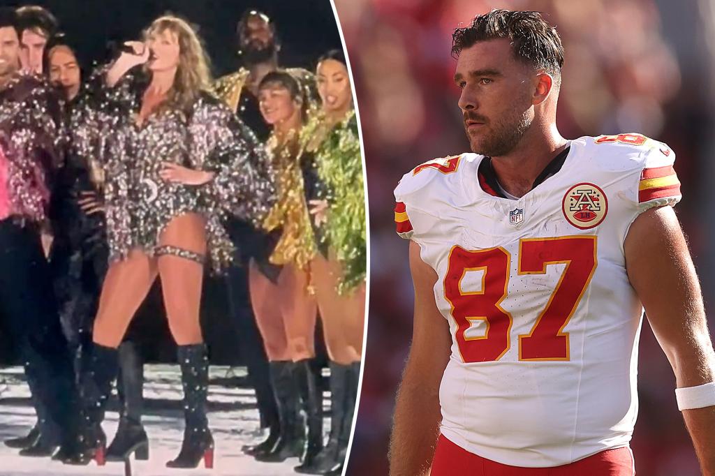 Taylor Swift gives Travis Kelce a shout-out at Eras Tour Miami