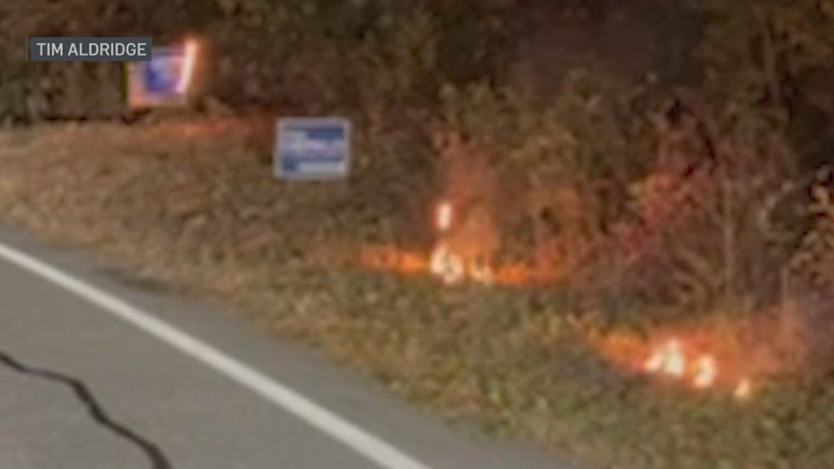 Sterling, Mass. political signs set on fire