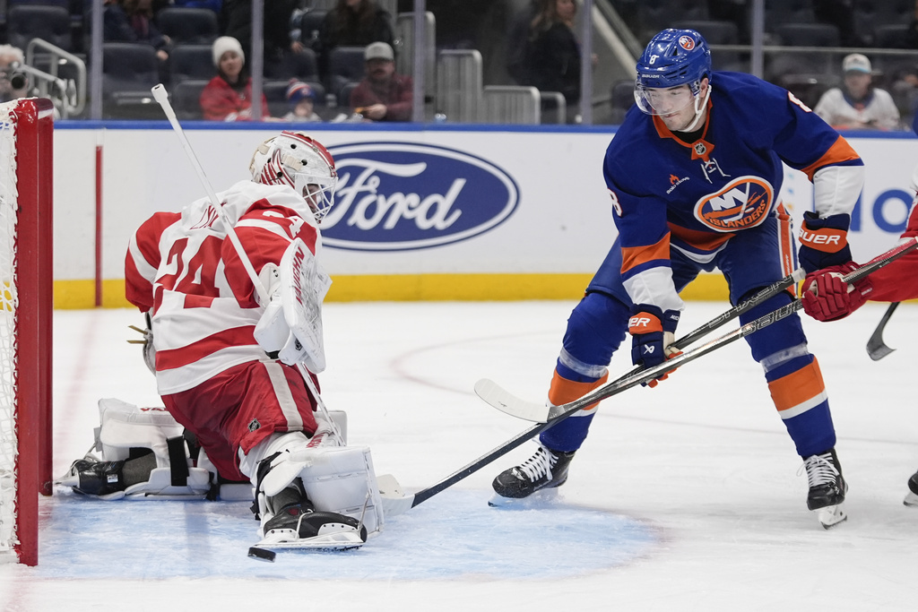 Alex Lyon makes 29 saves and Red Wings edge Islanders 1-0