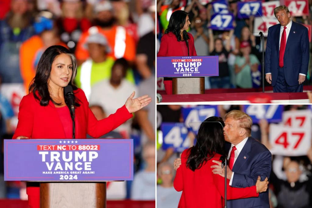 Former Dem Rep. Tulsi Gabbard announces she's joined Republican Party at Trump rally