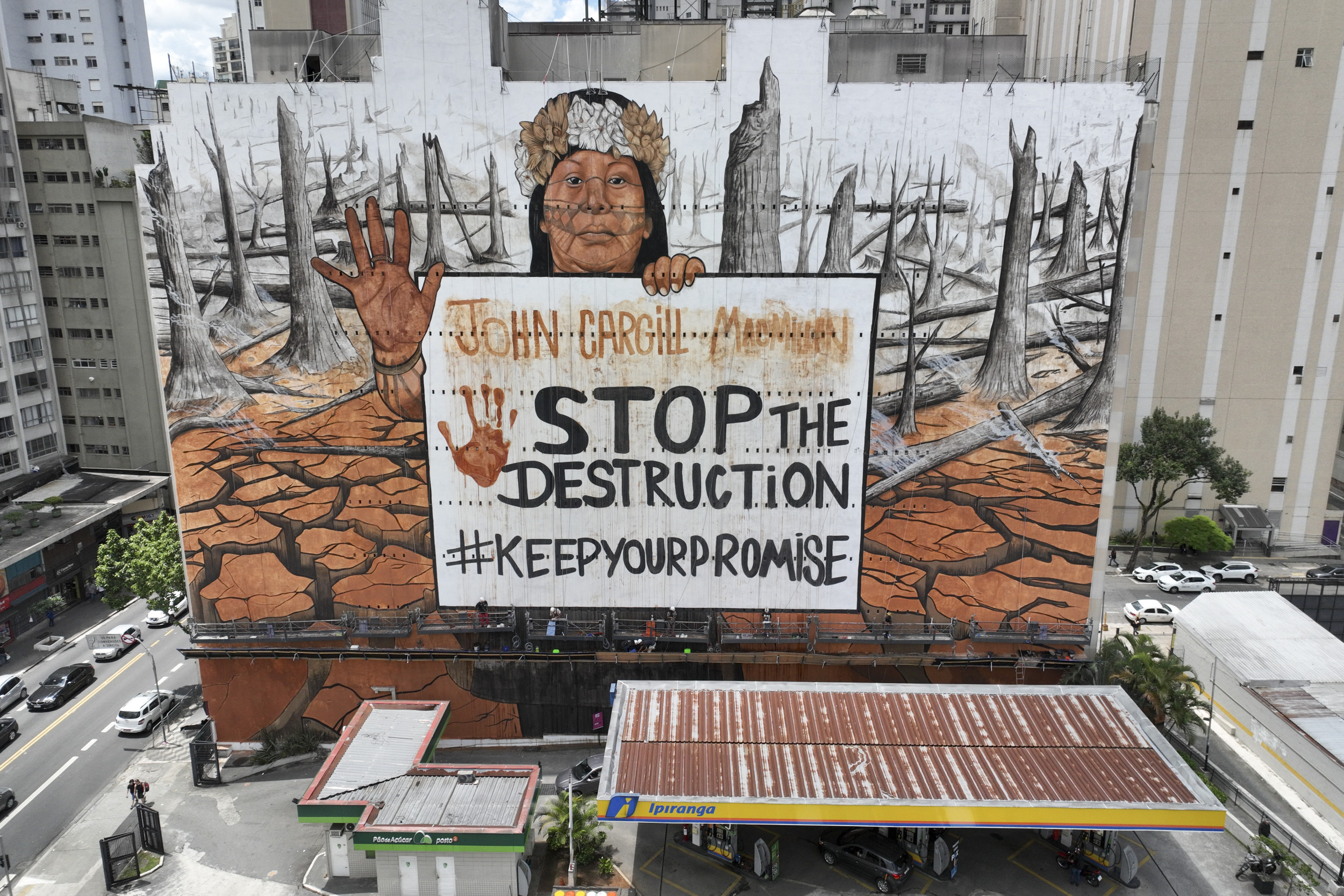 Artist's Massive Mural Highlights Devastating Climate Disasters