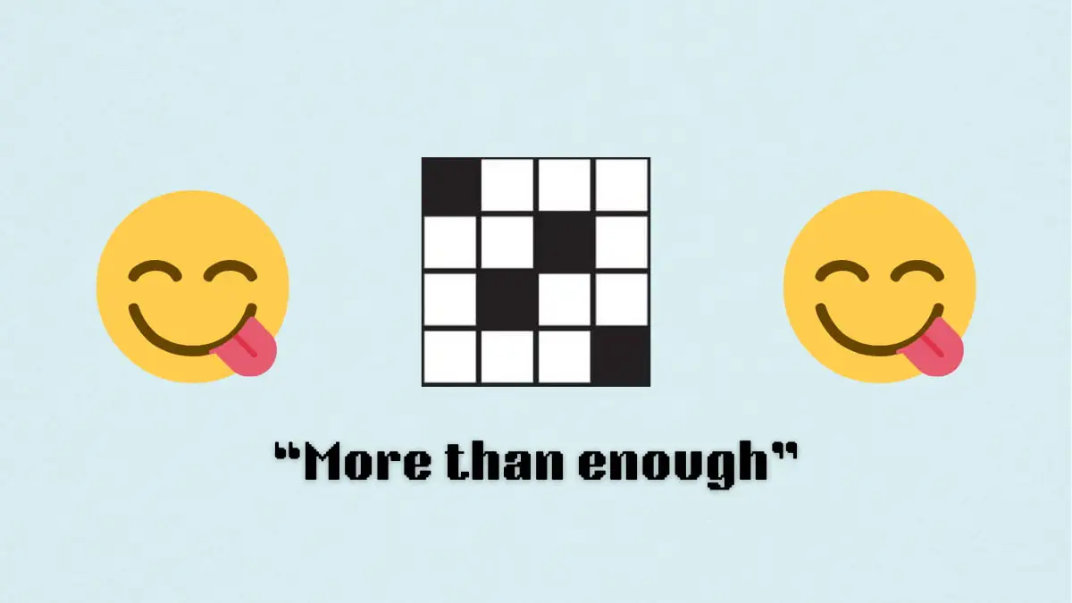 'More than enough' NYT Mini Crossword puzzle clue answer and hints