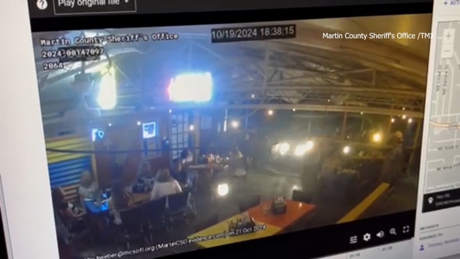 Video captures woman drive golf cart into Florida restaurant