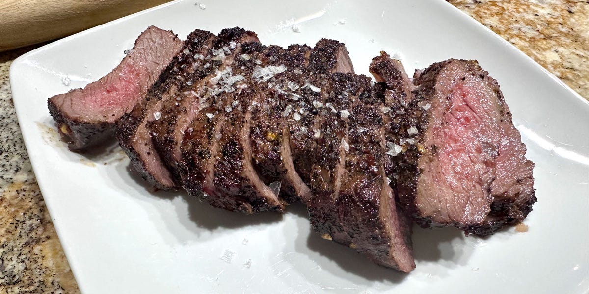 I tried Ina Garten's recipe for New York strip steaks. The tender, juicy cuts of meat were some of the best I've ever had.