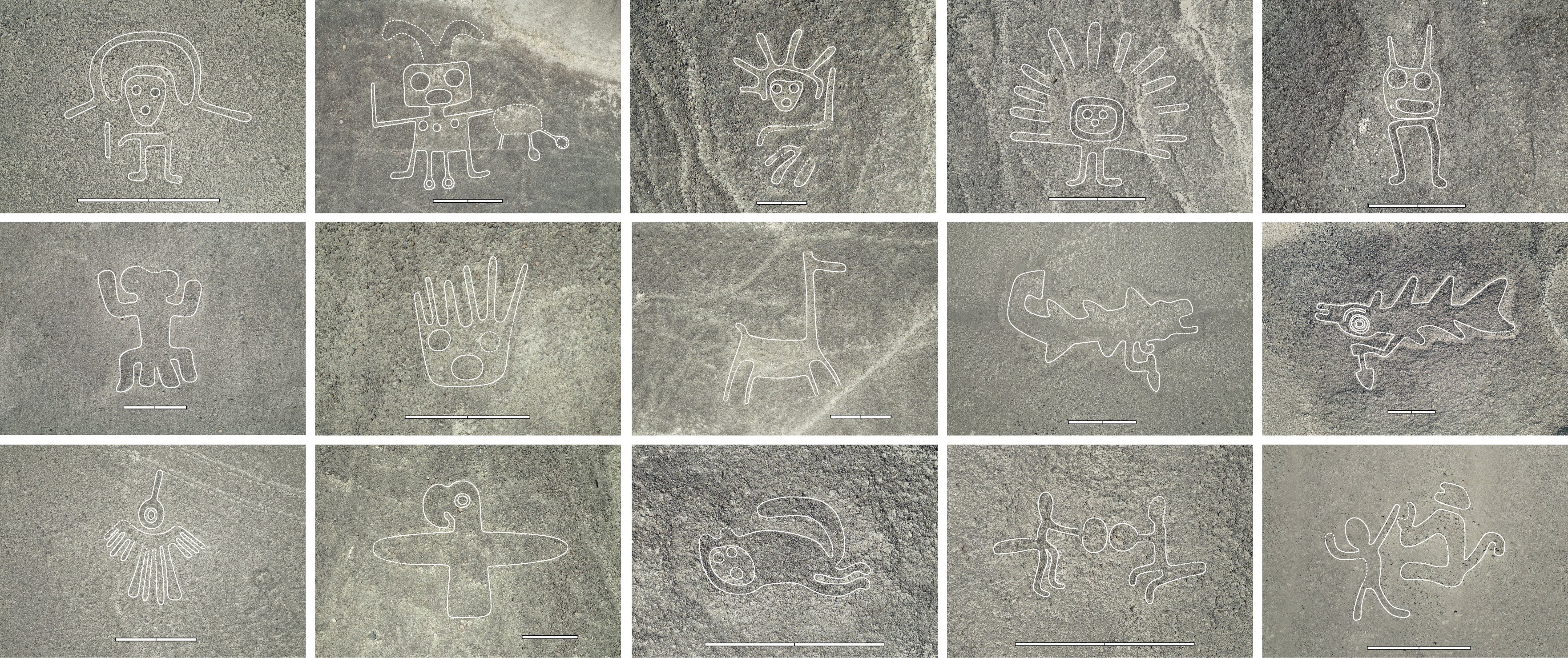 IA descobre desenhos antigos escondidos em deserto no Peru