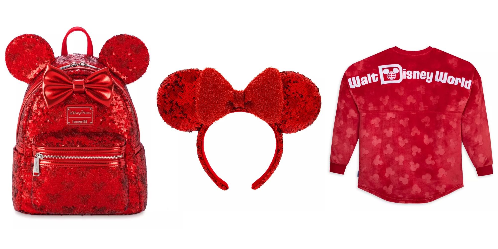 New Red Minnie and Mickey Mouse Icon Loungefly, Ears, and Spirit Jersey Available Online