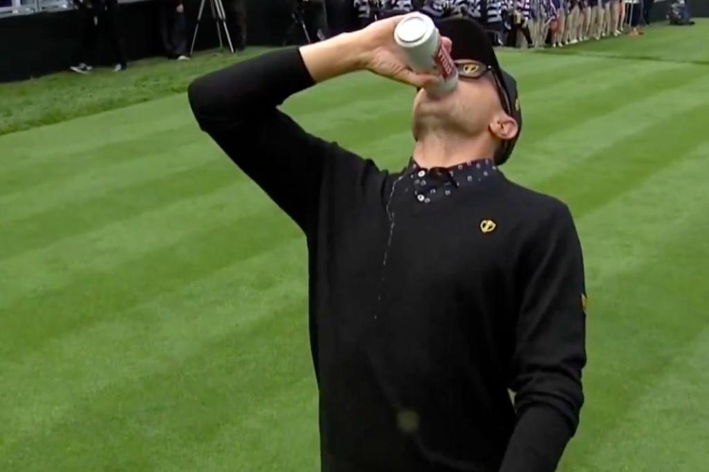 Mackenzie Hughes begins Presidents Cup with wild beer chug