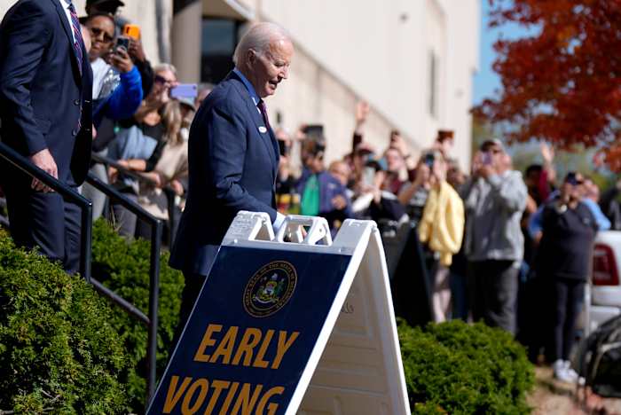 Biden casts 2024 election ballot near his Delaware home, waiting in line with other voters