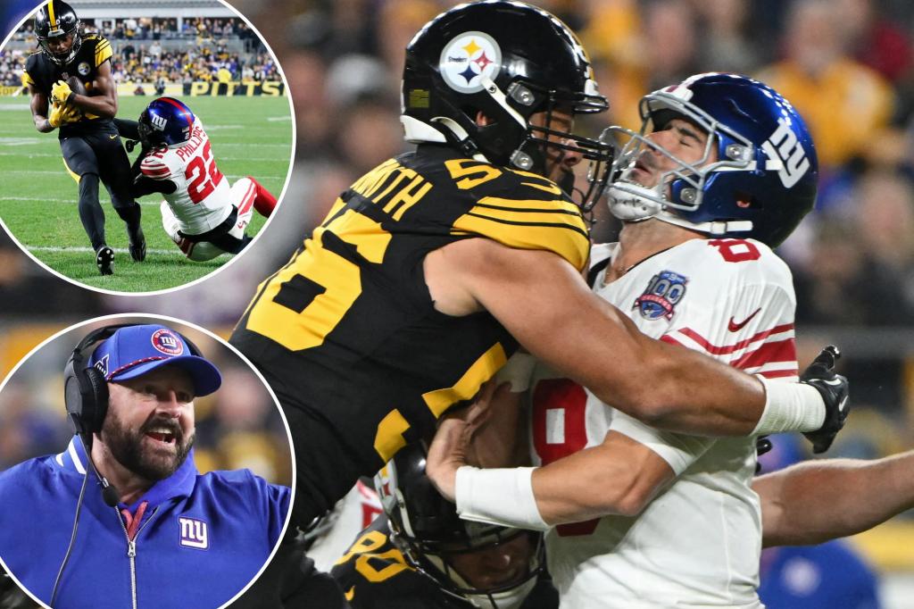 Giants wilt yet again in messy 'MNF' loss to Steelers