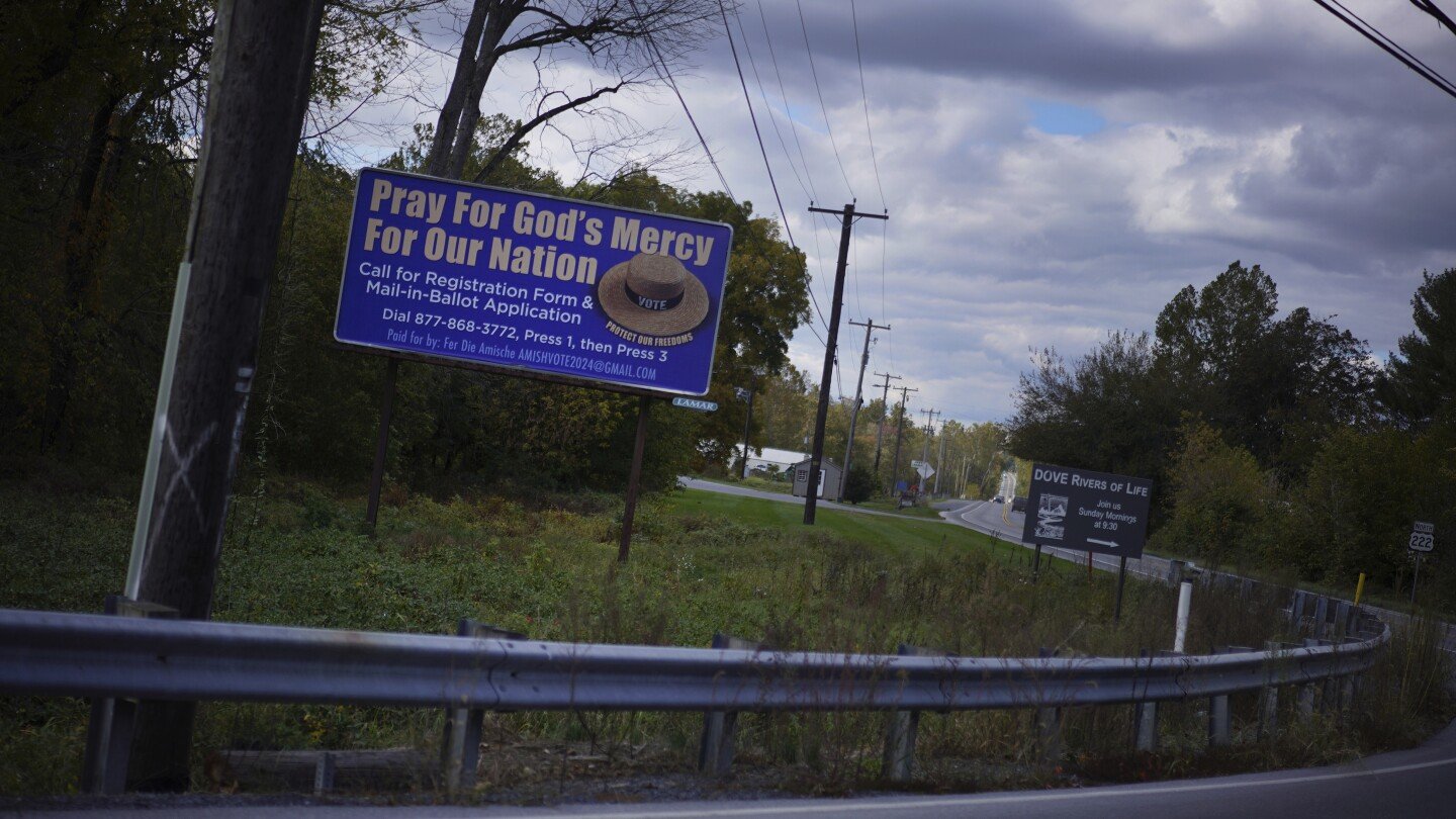 Republicans seek votes among the Amish, who rarely cast them, in swing-state Pennsylvania