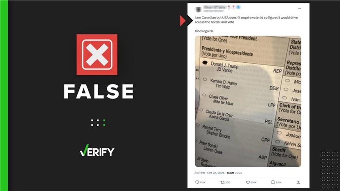 Posts about Canadian casting 2024 ballot without ID is fake