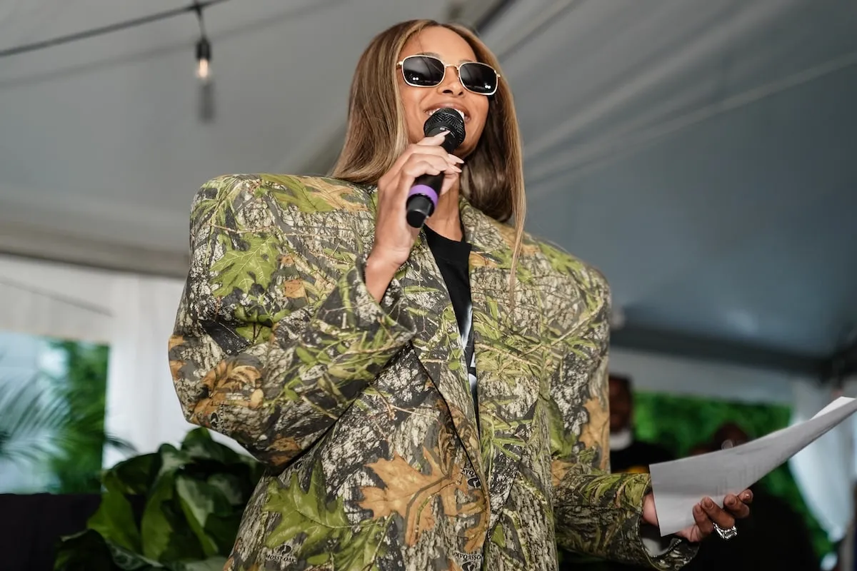 Ciara Makes Bold Statement in Oversized Camouflage Suit at Star-Studded Voter Rally