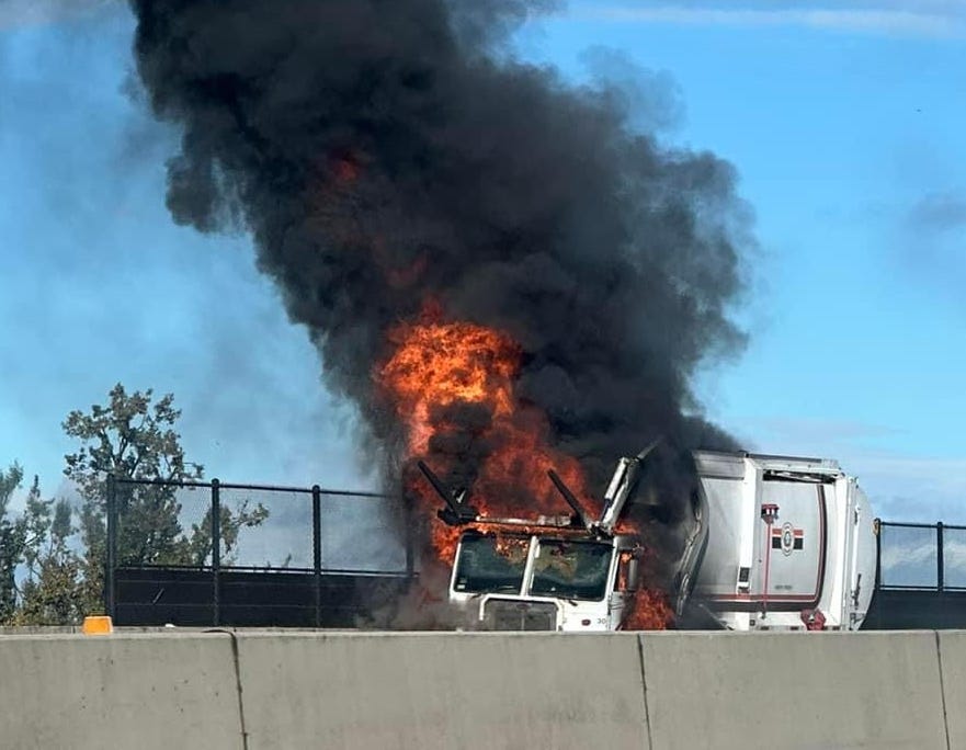 Update: I-5 southbound lane reopens after truck fire, hazmat response in Eugene