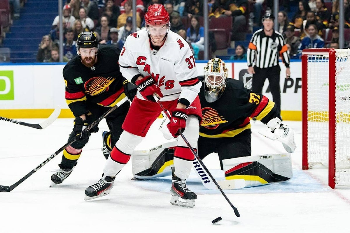 Aho plays hero, Hurricanes edge Canucks 4-3 in overtime