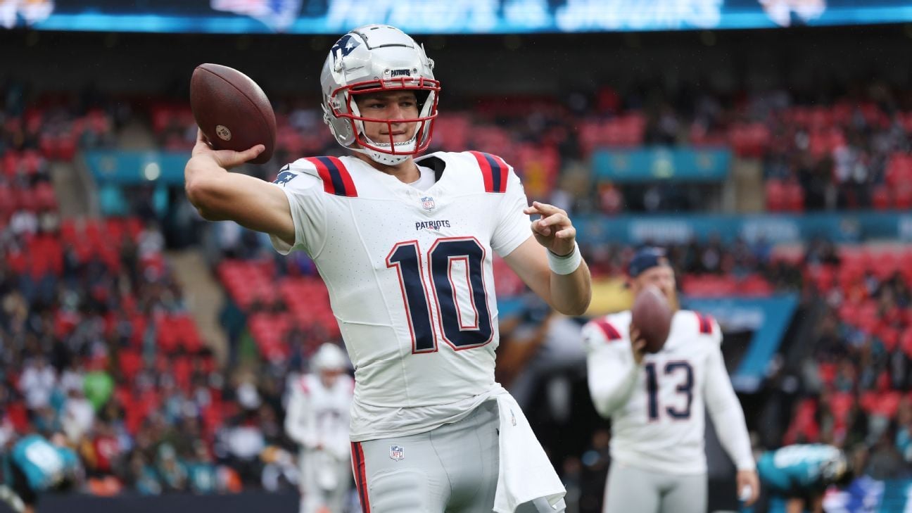 Patriots' Drake Maye opens London game with 16-yard TD to JaMycal Hasty