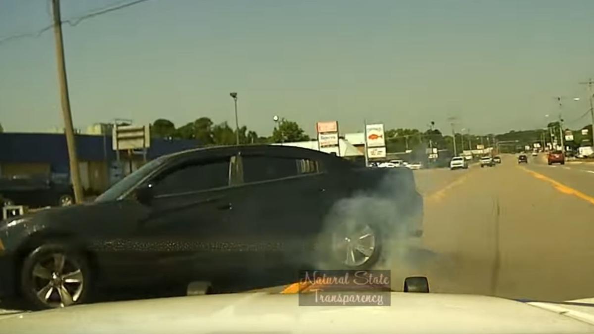 Suspect In Dodge Charger Can Barely Keep It Under Control In Wild Police Chase