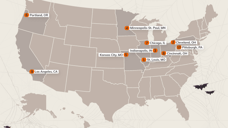 The Best Cities for Halloween Enthusiasts, Mapped