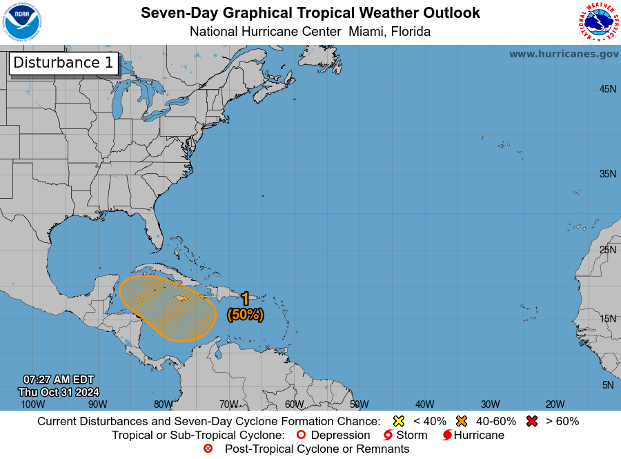 System in Caribbean has 40% chance of developing over 7 days. Here's Polk County's forecast