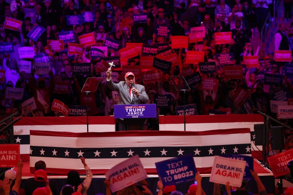 Donald Trump’s Madison Square Garden Rally Opens With Speakers Ranting About “F—ing Illegals,” Puerto Rico A “Floating Pile Of Garbage” And Kamala Harris As The “Antichrist”