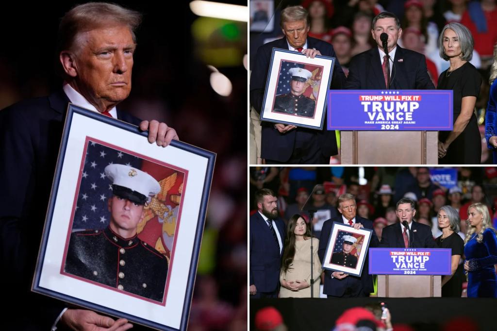 Trump brings family members of cartel crime victim and Marine veteran Nicholas Quets on stage at Nevada rally