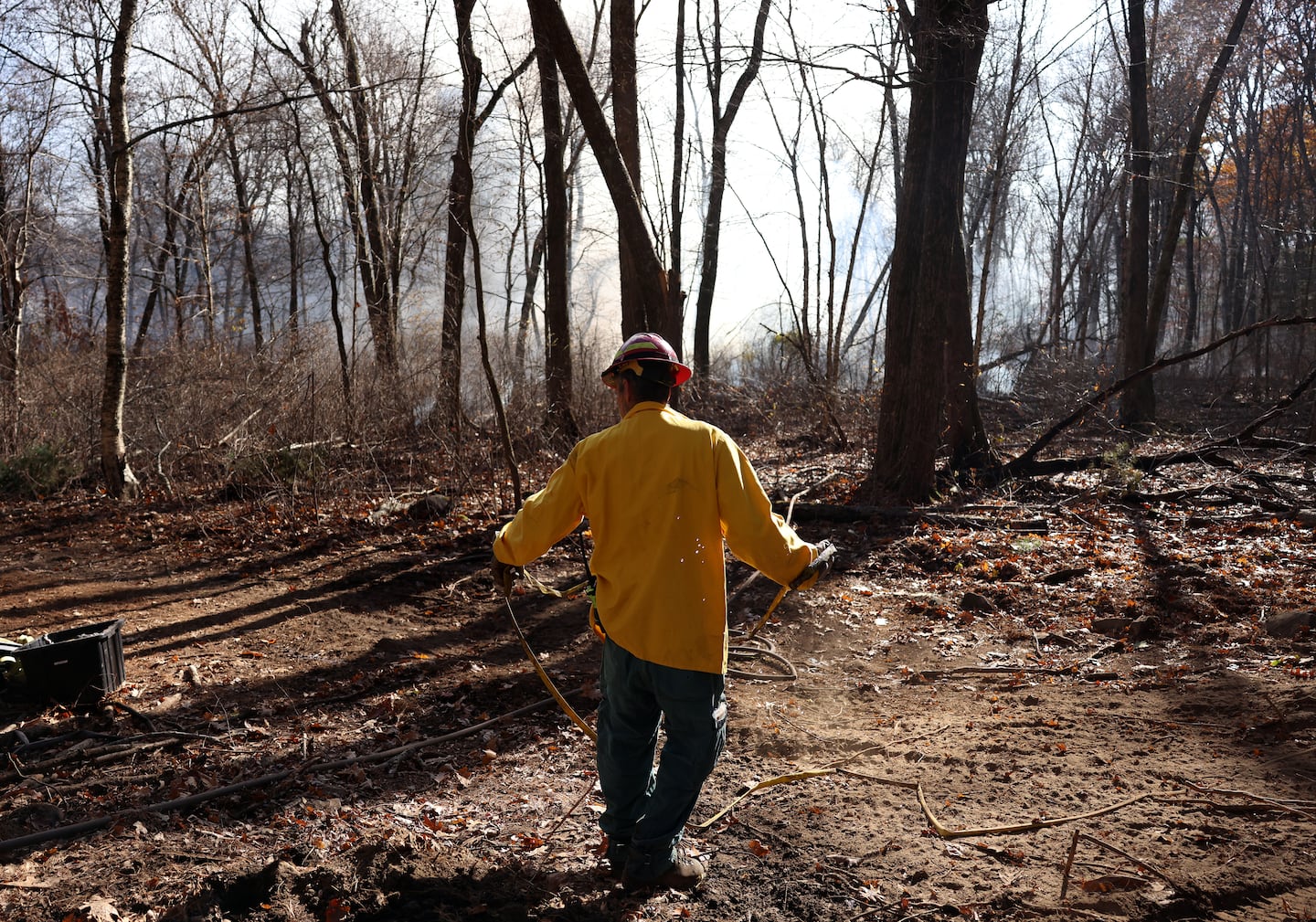 Some large Massachusetts fires continued, but many still burn