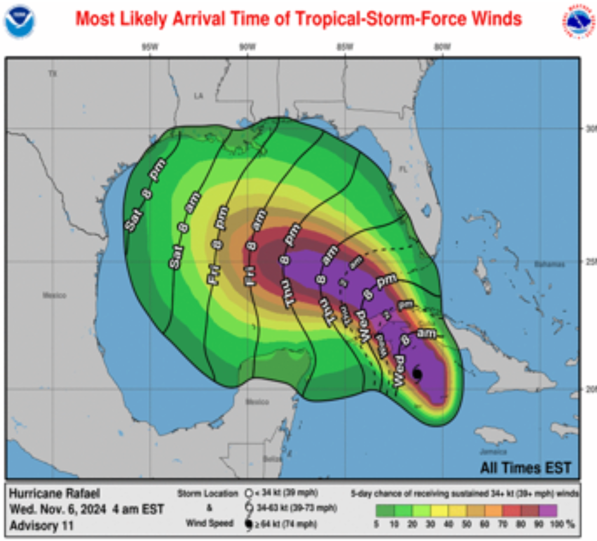 Rare November hurricane set to hit the US - here’s the projected path