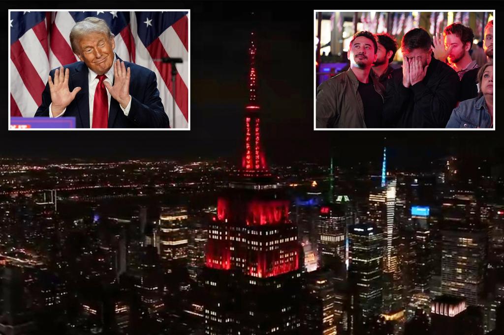 Liberals fume after NYC's Empire State Building turns red for Trump