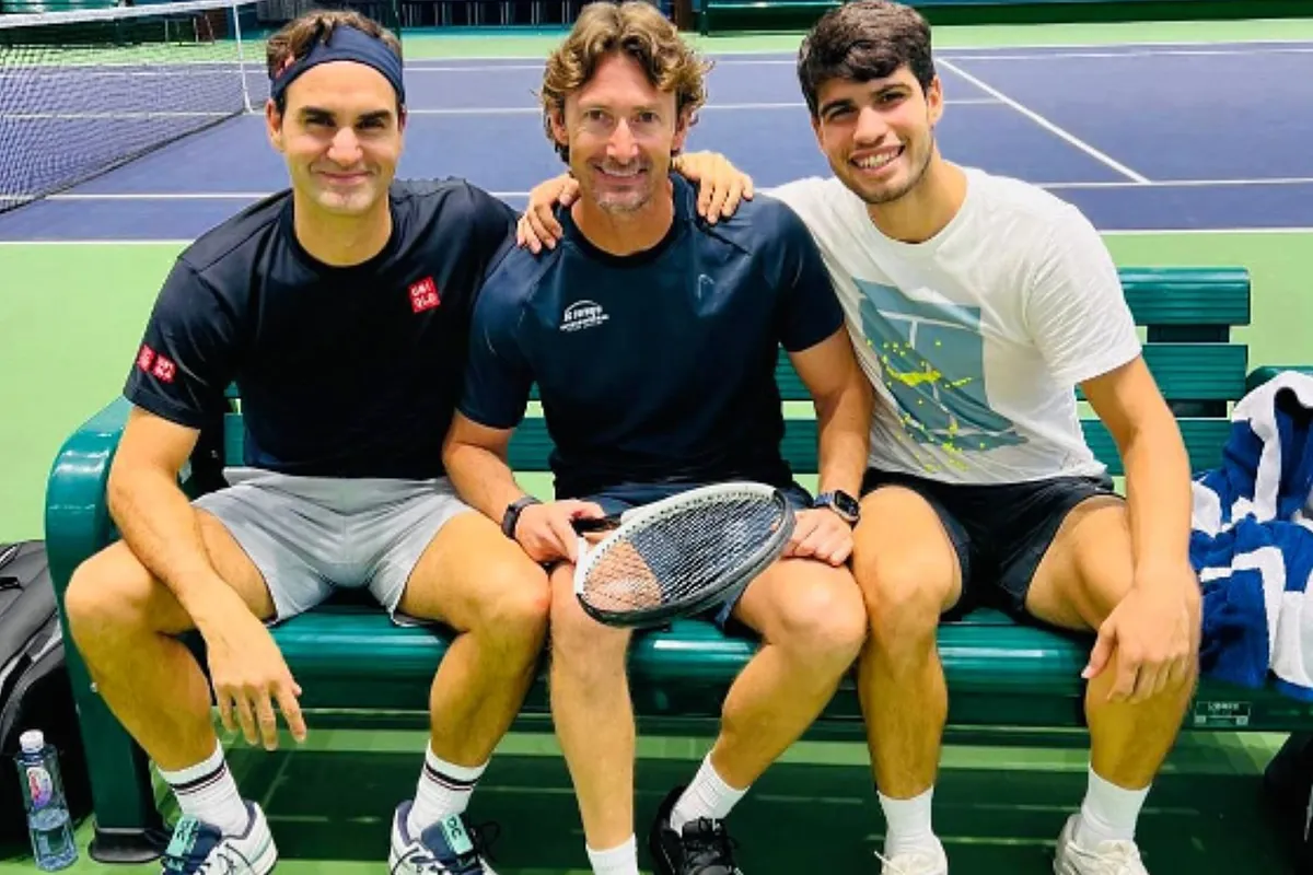 Carlos Alcaraz volvió a entrenar con Federer en las pistas de Shangái