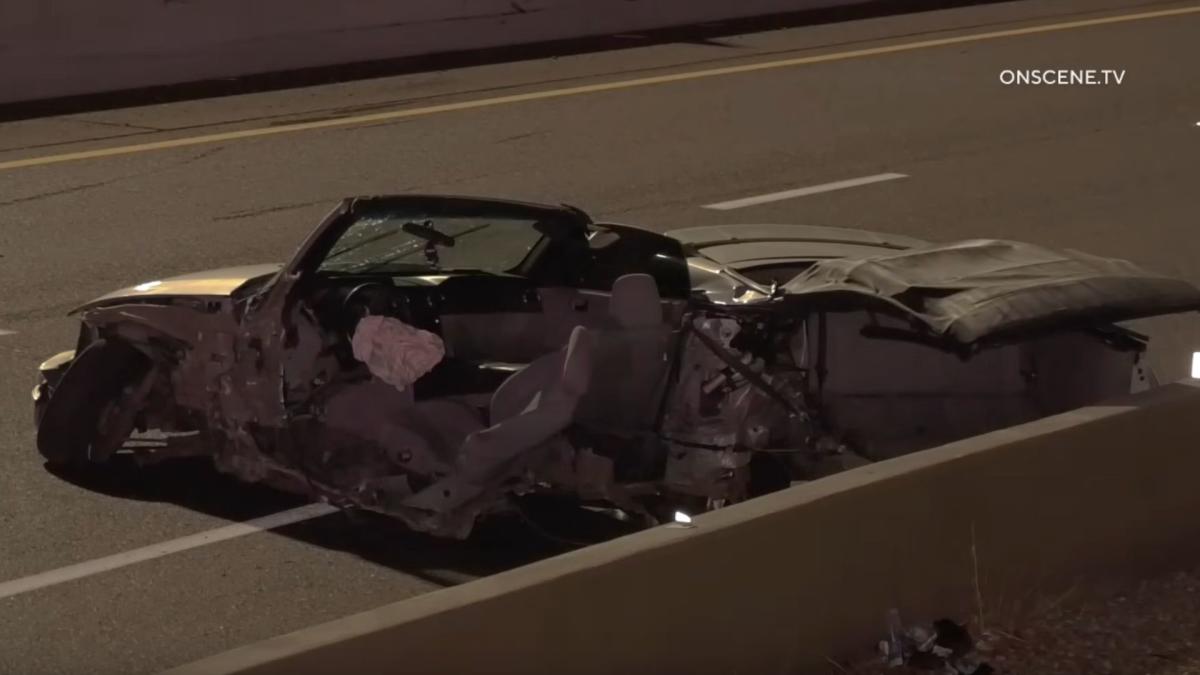 Mustang Splits In Half In Horror Crash