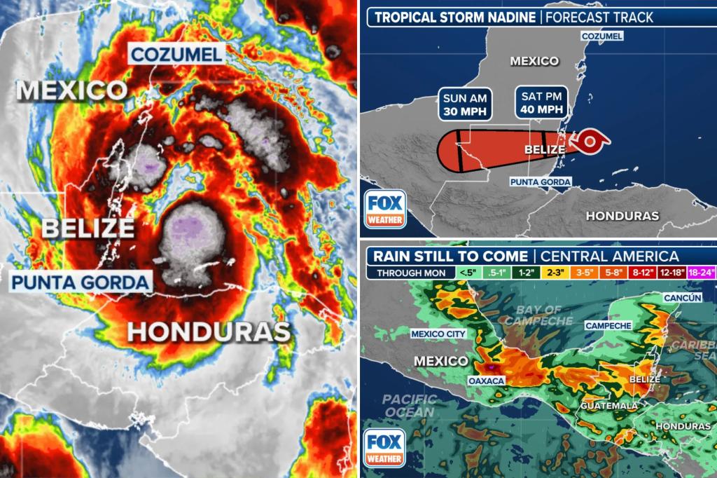 Tropical Storm Nadine set to lash Belize, Mexico with heavy rain just hours after forming